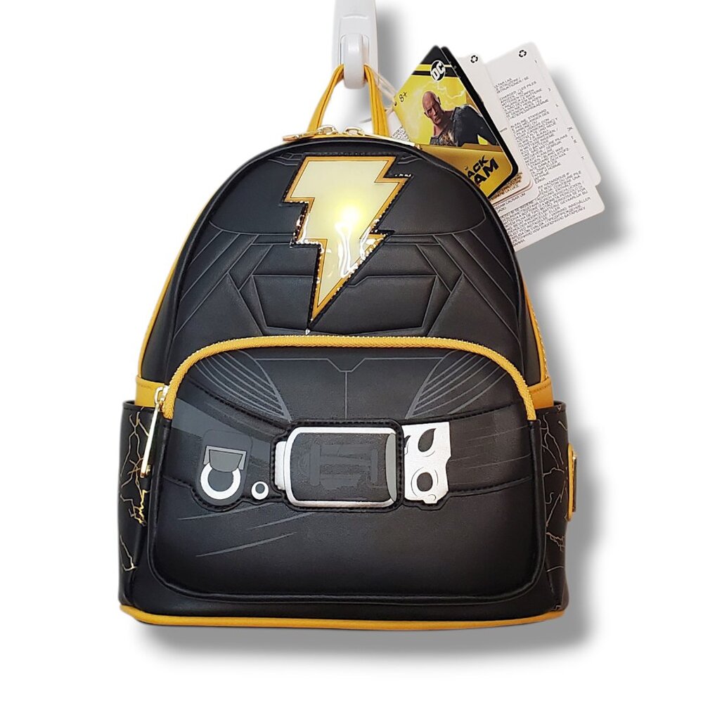 NWT Loungefly x DC Comics Black Adam Light Up Mini Backpack Bag Black